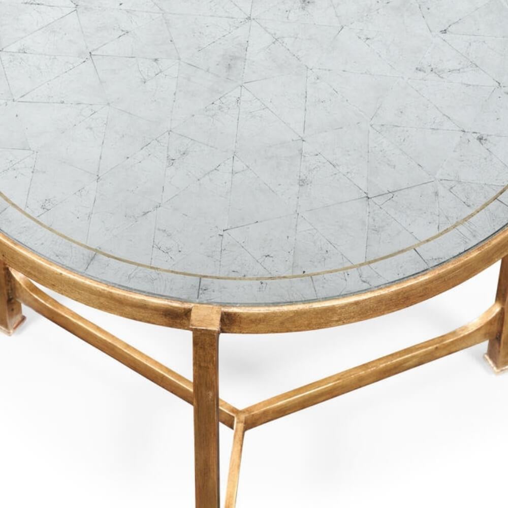 Jonathan Charles Modern Luxe Gilded Iron Yan Sehpa