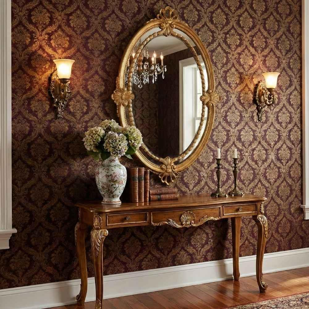 Jonathan Charles Versailles Antique Gold Oval Ayna