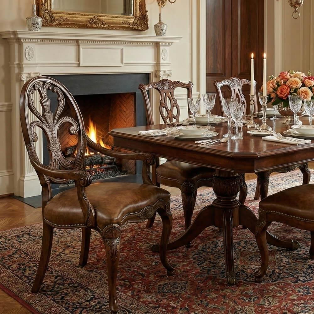 Jonathan Charles Windsor Antique Chestnut Kollu Sandalye