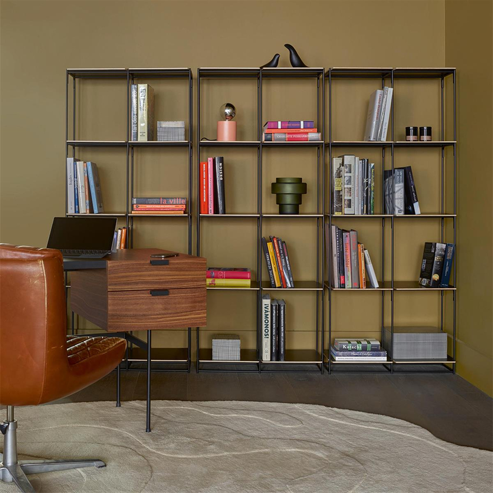 Ligne Roset La Bibliotheque Fil Black Üç Modül Raflı Ünite