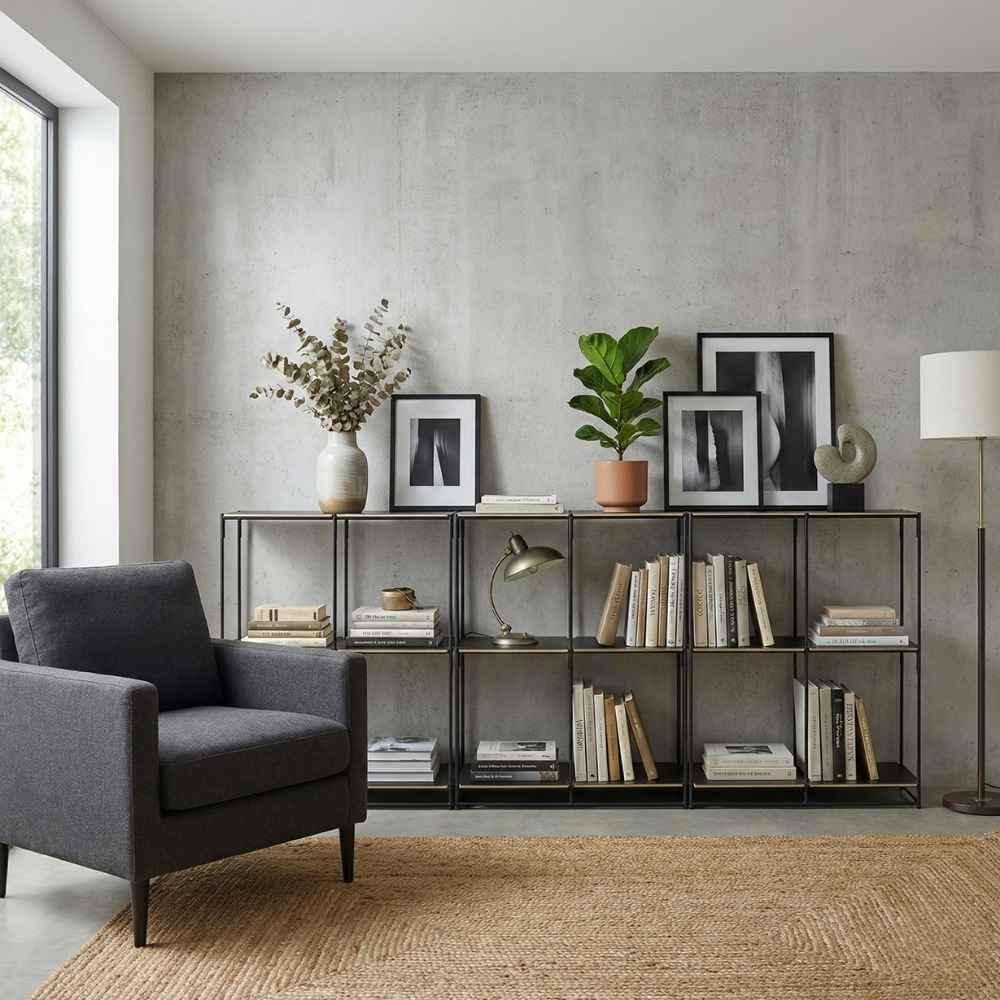 Ligne Roset La Bibliotheque Fil Black 3 Modül Raflı Ünite