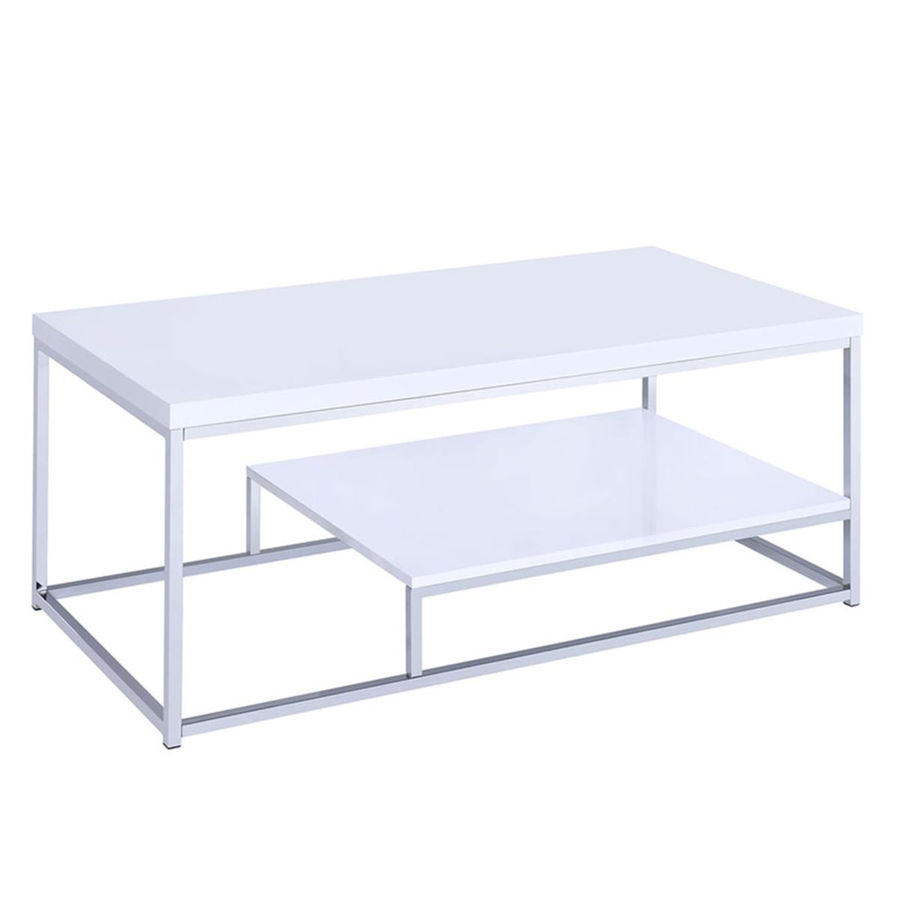 Steve Silver Lucia White Chrome Orta Sehpa