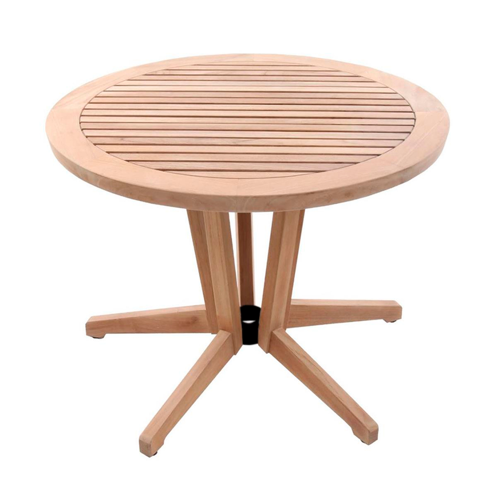 Alfresco Milan Teak Yuvarlak Yan Bahçe Sehpası