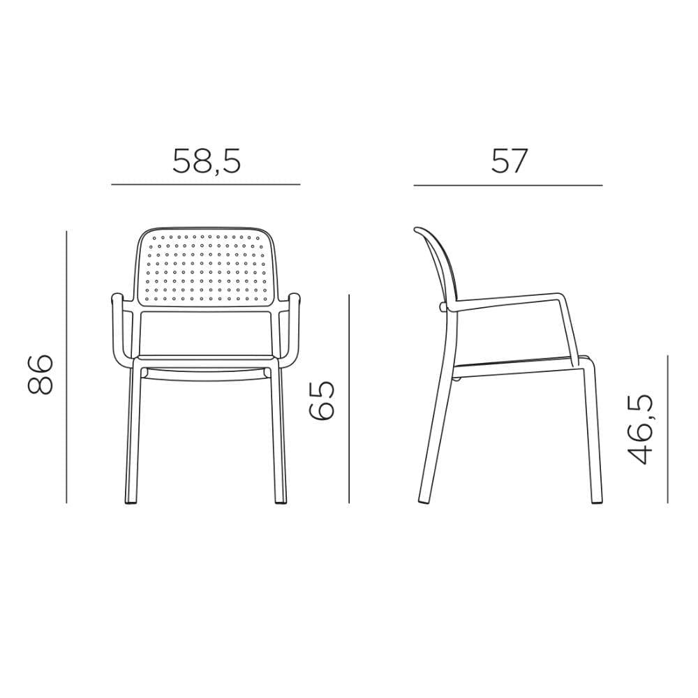 Nardi Bora Step Anthracite Armchair Table Set