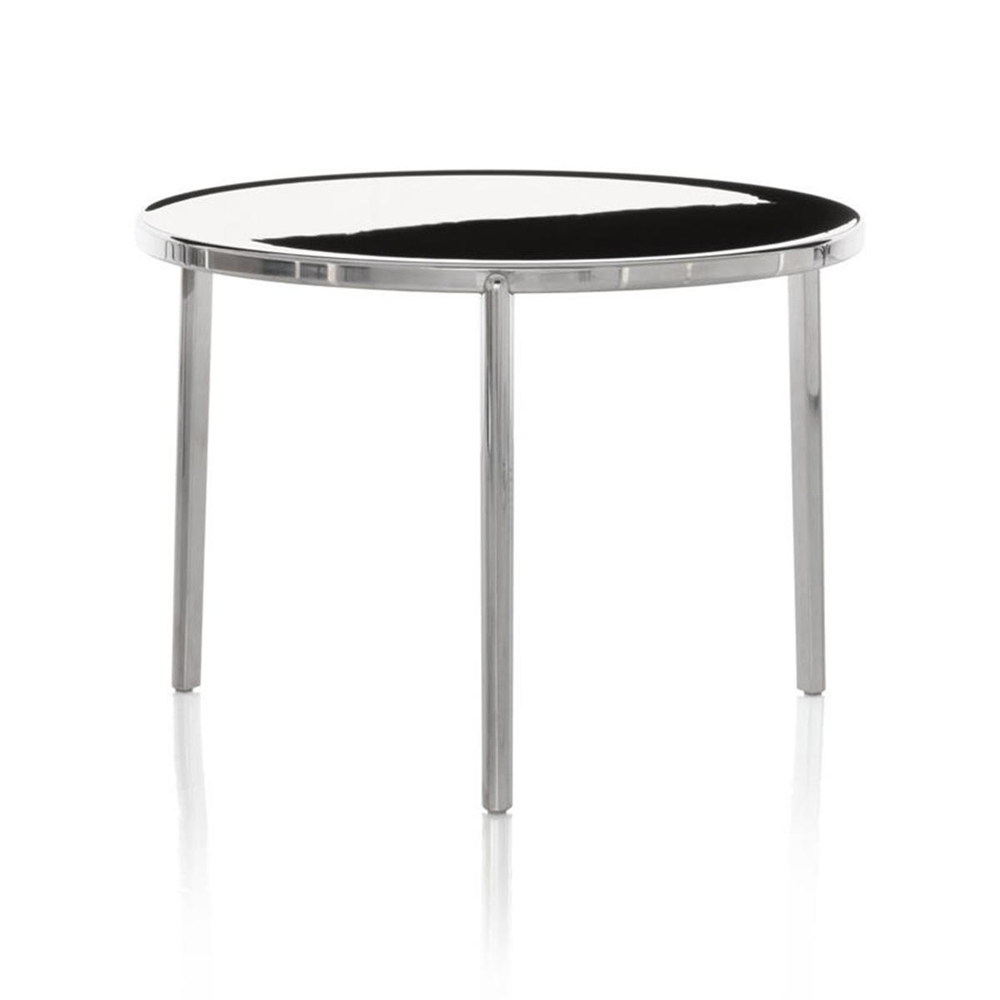 Tambour Yan Sehpa -İskelet Polished Die-Cast Aluminium-Tabla Polished Aluminium