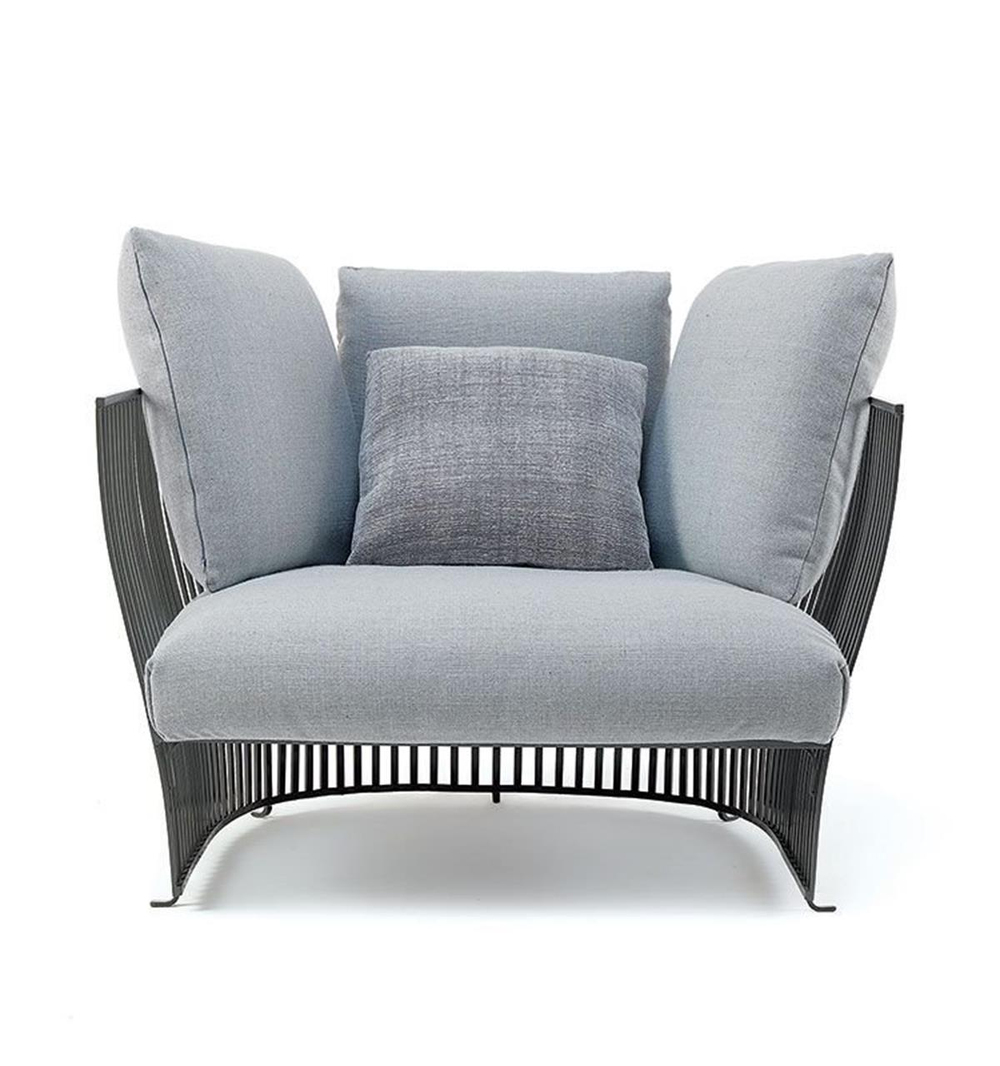 Venexia Tekli Koltuk-İskelet Aluminium Mineral Grey-(Sunbrella Minder Dahil)