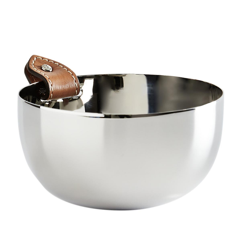 Wyatt-Çerez Kasesi Deri Dekor-Silver/Saddle