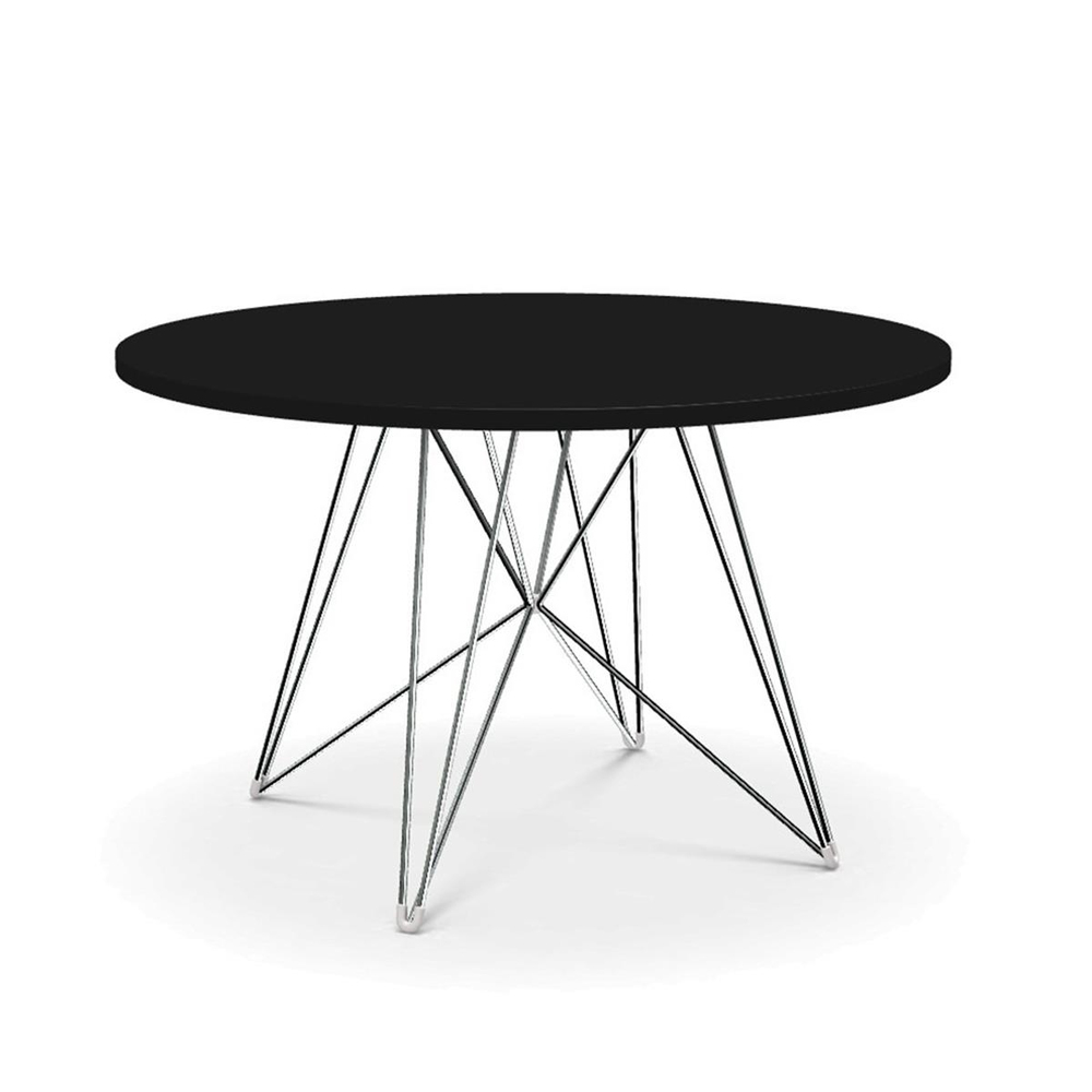 XZ3 Yemek Masası (120)-İskelet Chromed-Tabla Black (8510)
