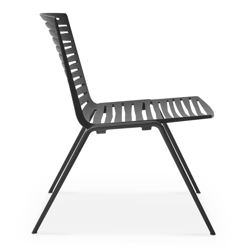 Fast Zebra Lounge Metallic Grey Side Chair