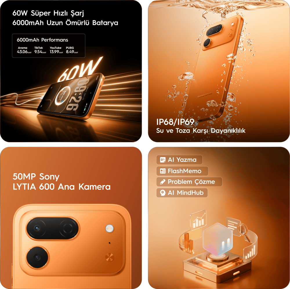 TECNO Spark 50 Pro 8/256 GB Siyah