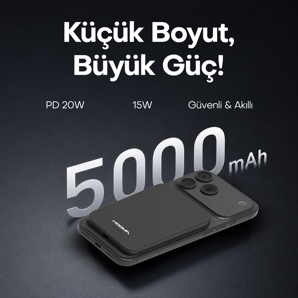 Hooma Magpulse 5 Slim 5000 mAh Powerbank Siyah