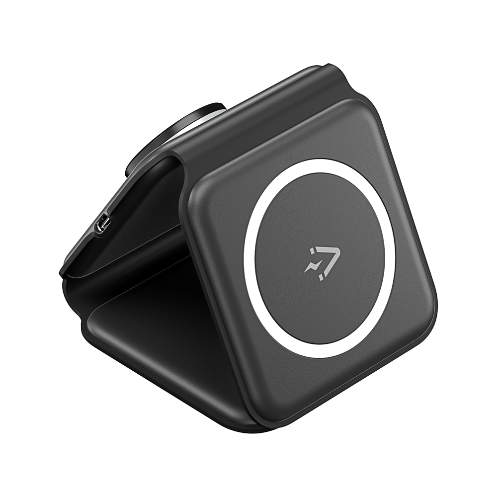 Vention 3ü 1 Arada MagSafe Uyumlu 15W Kablosuz Hızlı Şarj Cihazı LED Gece Lambalı