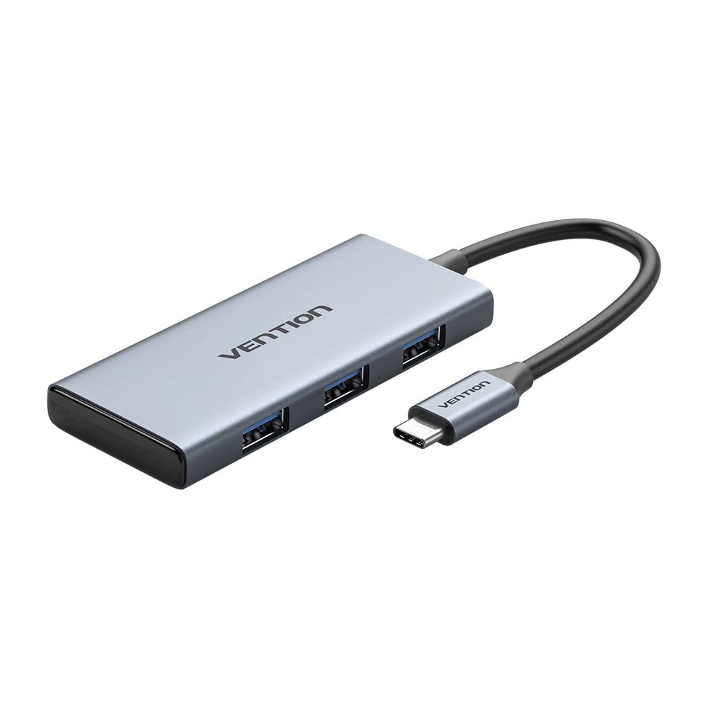 Vention 6sı 1 Arada Alüminyum Alaşımlı Tip-C Hub Çoklayıcı - 4K HDMI 3xUSB 3,0 SD TF Gri 0,15m Kablo - TOOHB