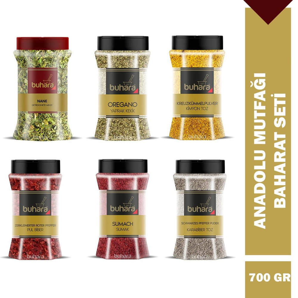 BUHARA ANADOLU MUTFAĞI BAHARATI 6lı SET 700 Gr