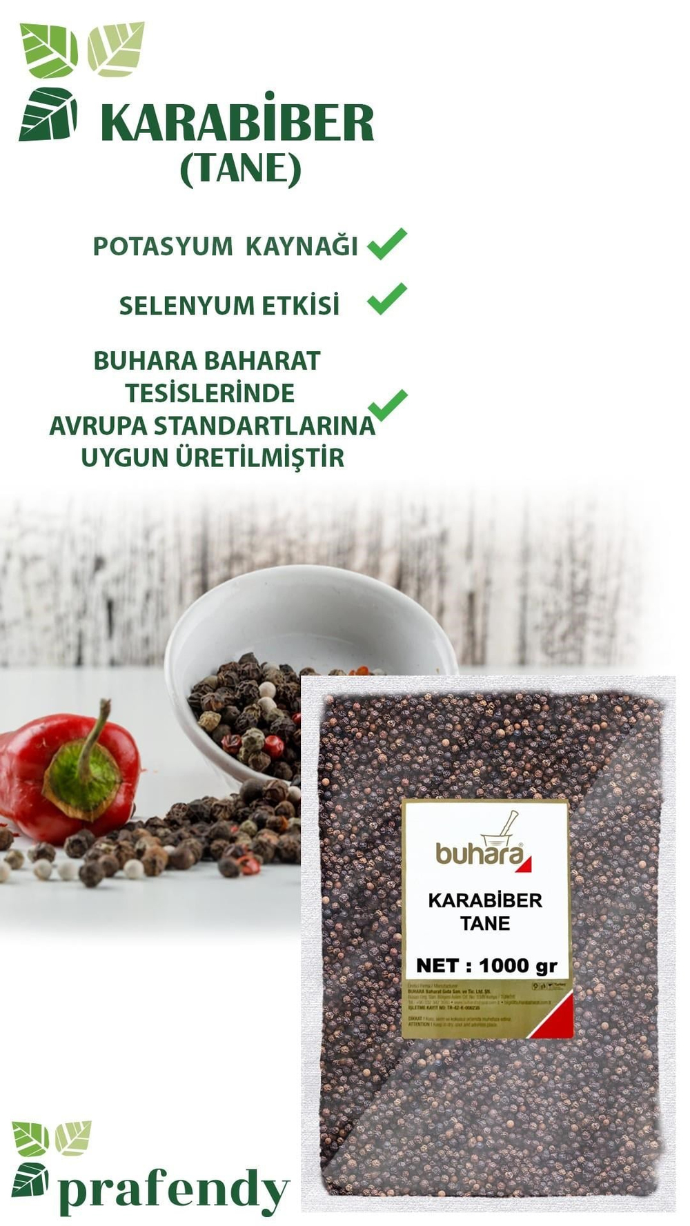 BUHARA KARABİBER TANE 1000 GR