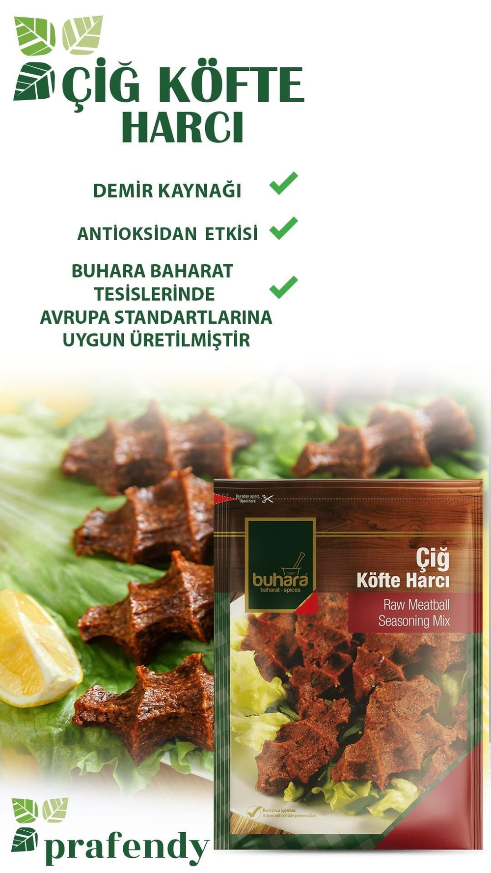 BUHARA TOPTAN ÇİĞ KÖFTE HARCI 100 GR x 16 Ad.