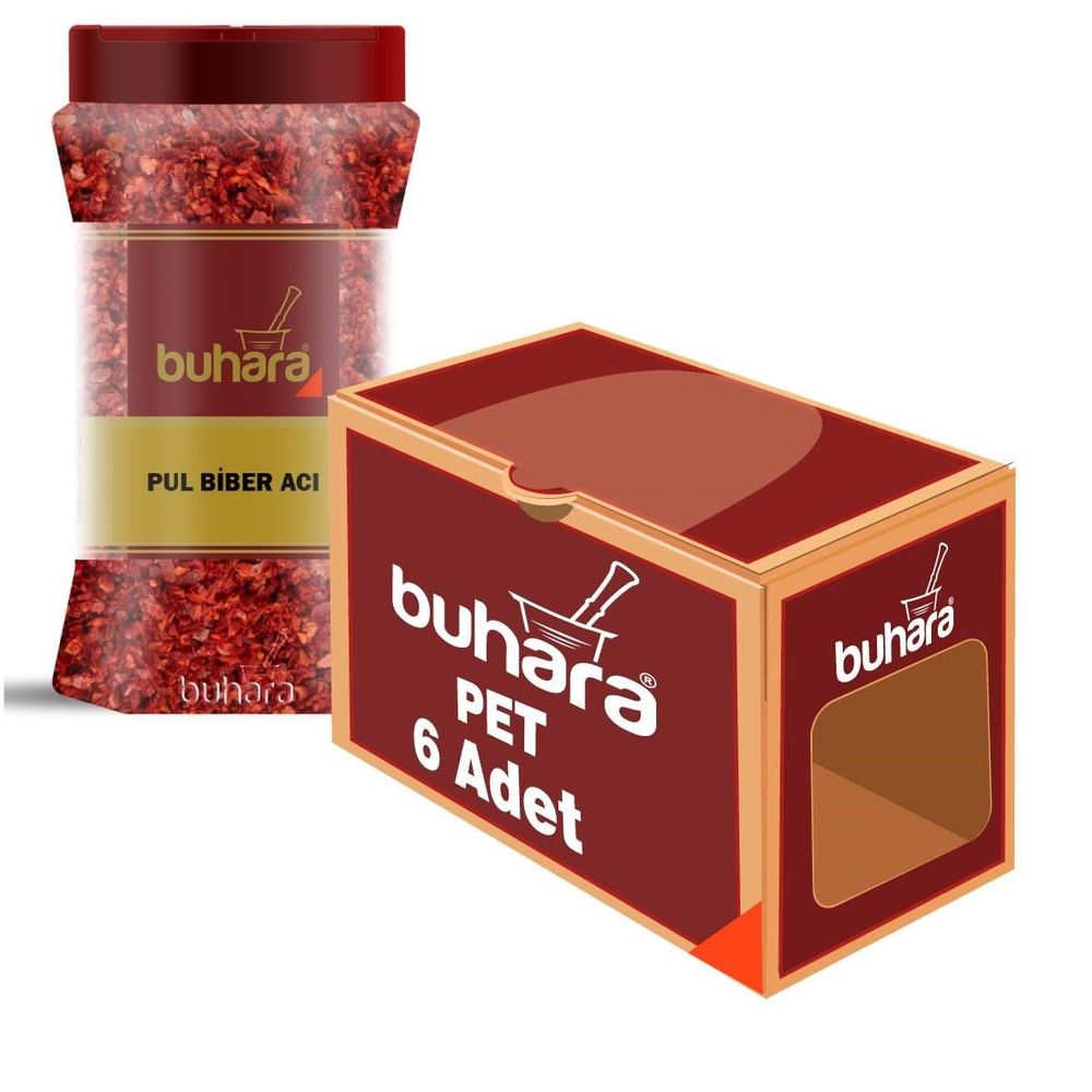 BUHARA TOPTAN PULBİBER ACI 500 GR  x 6 Ad. PET - BUHARA