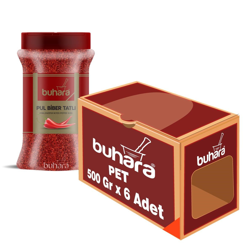 BUHARA TOPTAN TOZ TATLI BİBER 500 GR x 6 Ad. PET - BUHARA