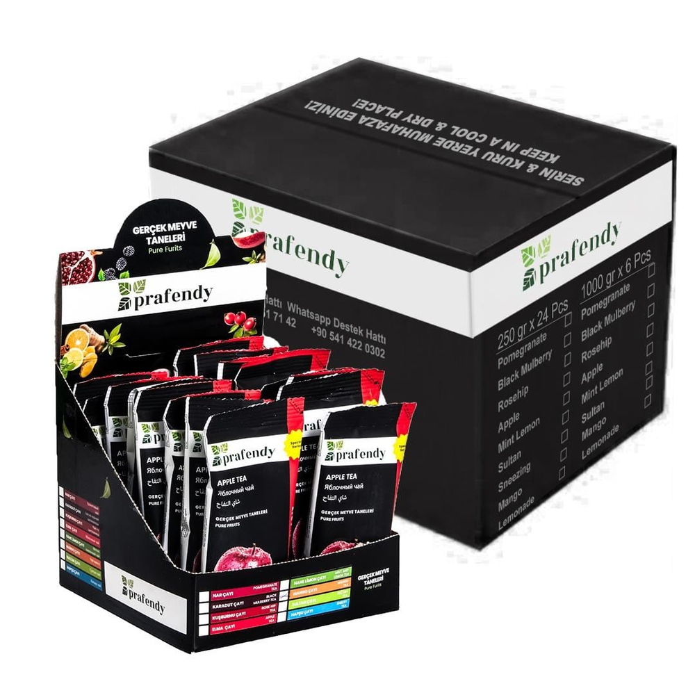 PRAFENDY TOPTAN  ELMA ÇAYI TEK İÇİMLİK 15 GR x 20 Ad. x 12 Ad. - PRAFENDY