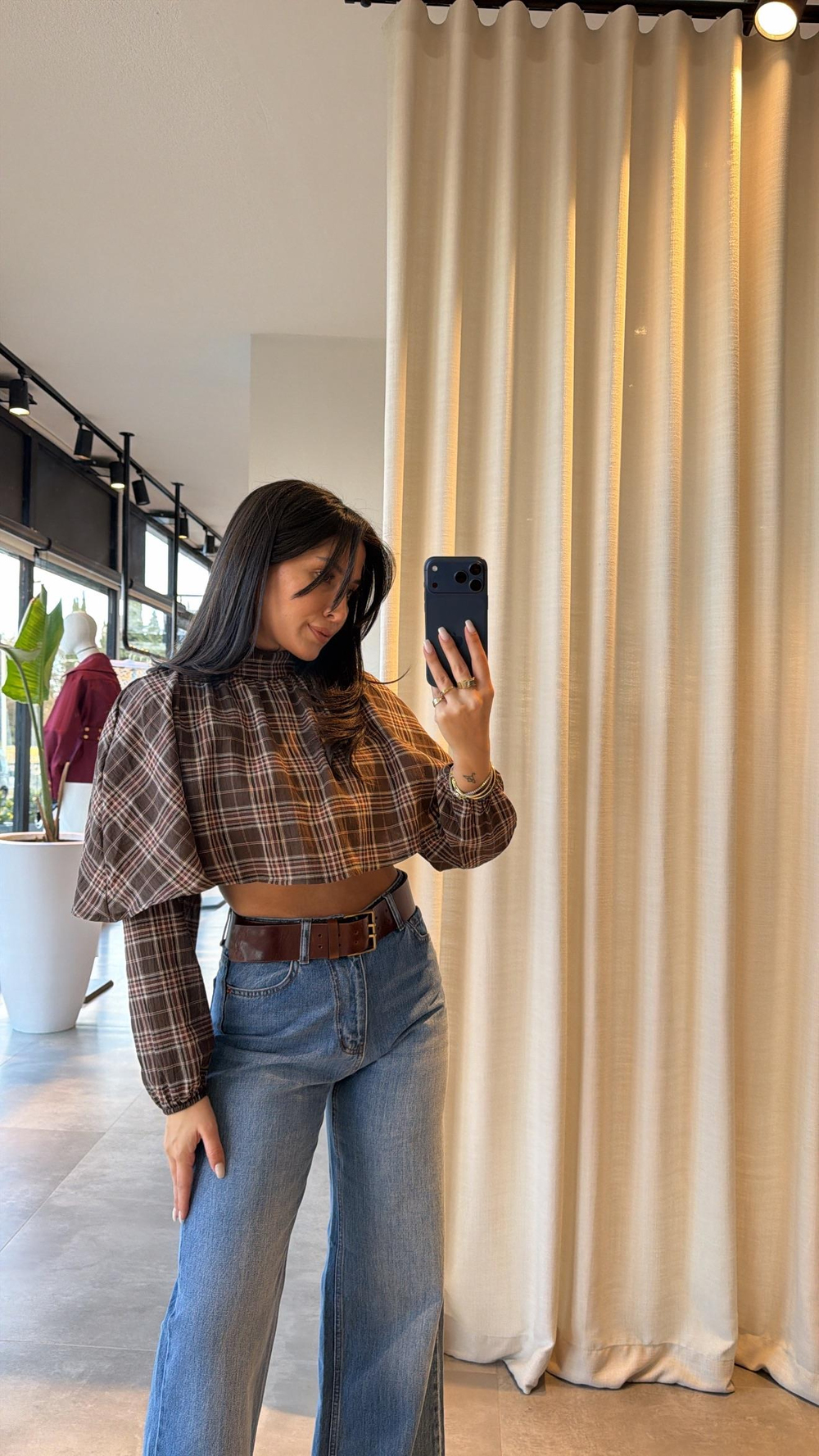 Kahve Caroline Gömlek
