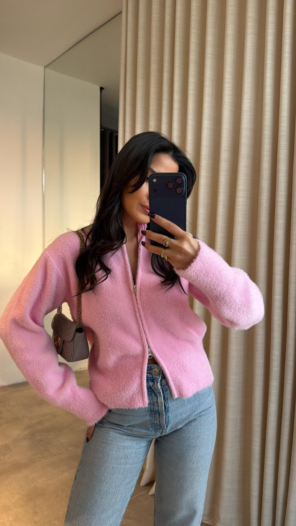 Pembe Monia  Hırka