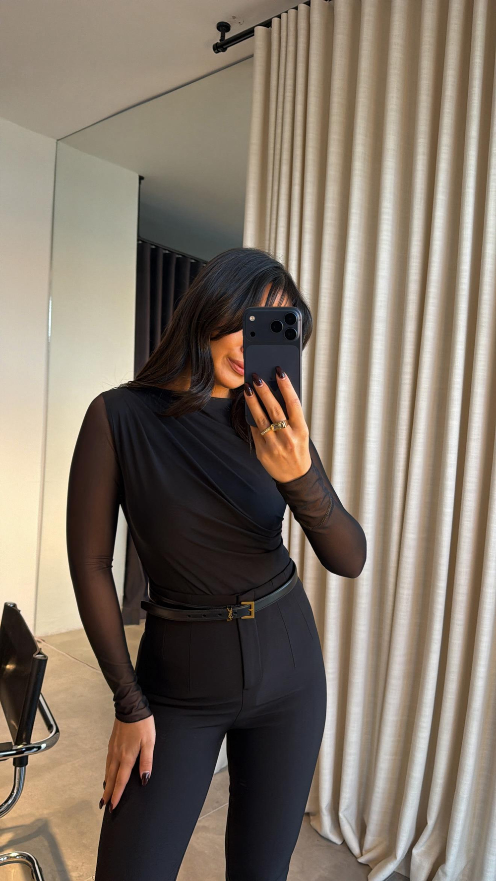 Siyah Transparan Bodysuit
