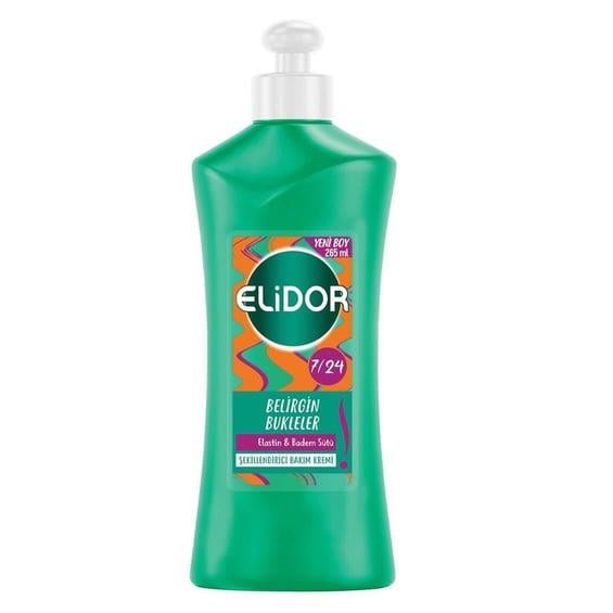 Elidor 7/24 Şekillendirici Saç Bakım Kremi Belirgin Bukleler Elastin & Badem Sütü 265 ml