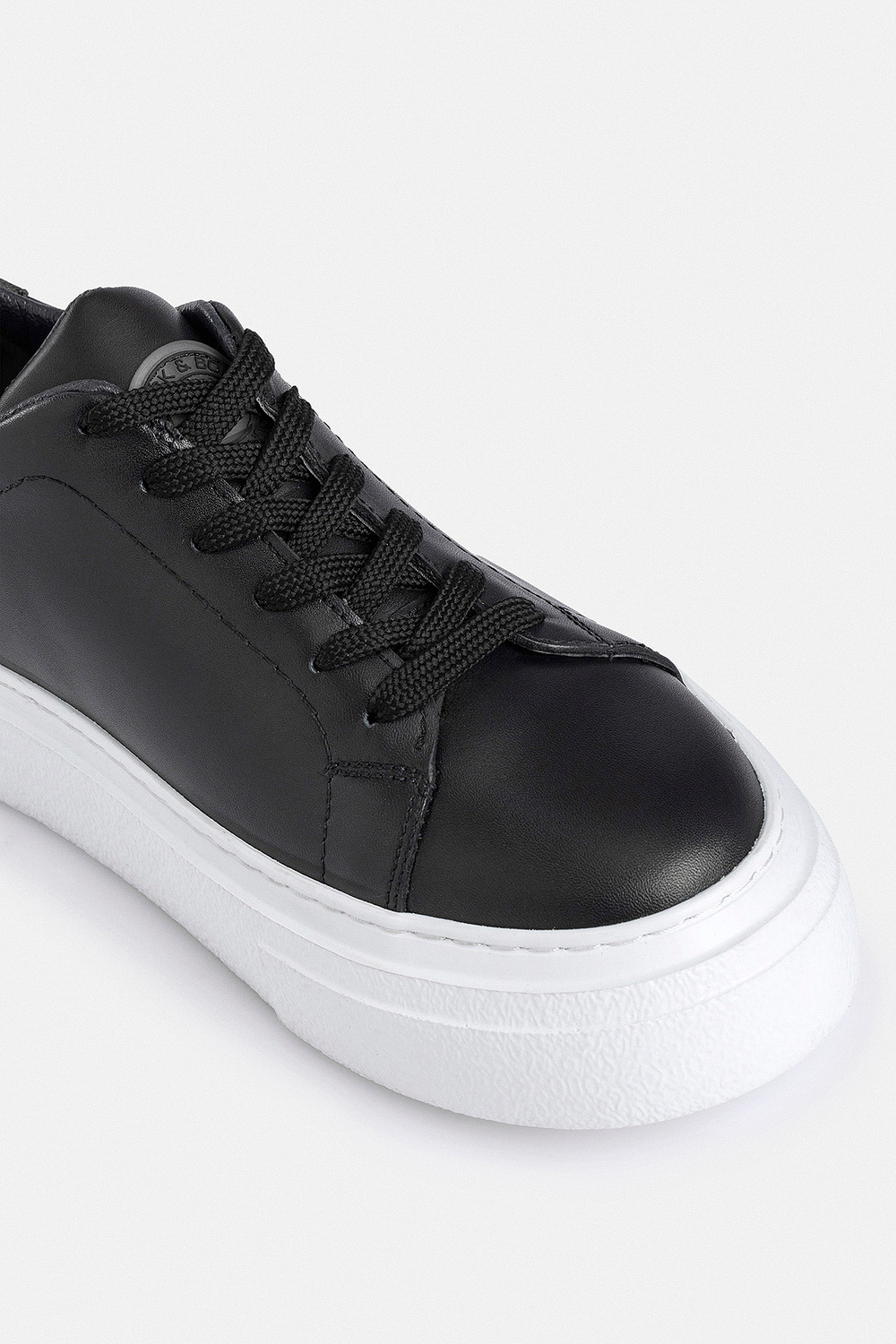 %100 Deri Termo Taban Siyah-Beyaz Erkek Sneaker Ayakkabı