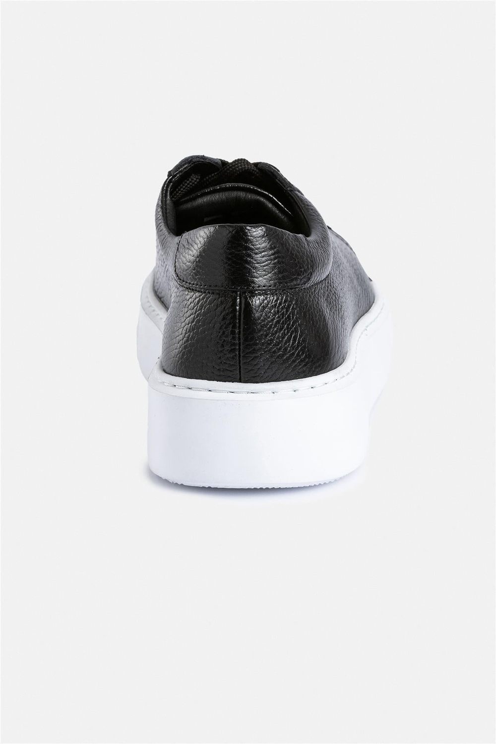 %100 Deri Termo Taban Siyah-Beyaz Erkek Sneaker Ayakkabı