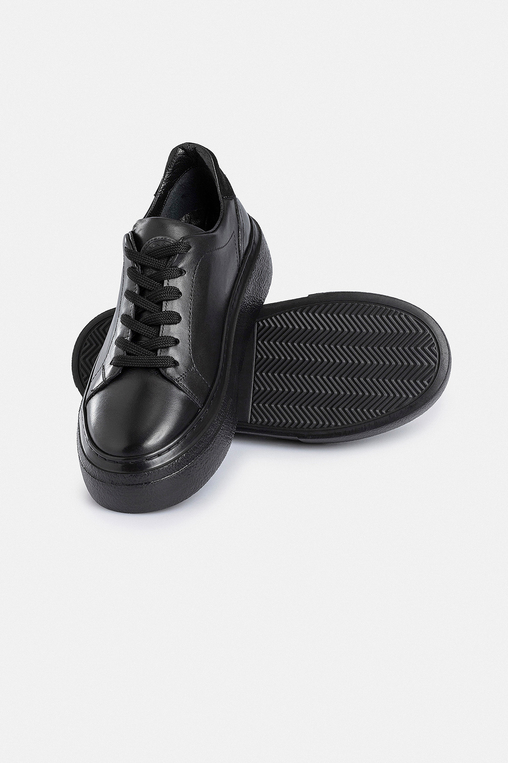 %100 Deri Termo Taban Siyah Erkek Sneaker Ayakkabı