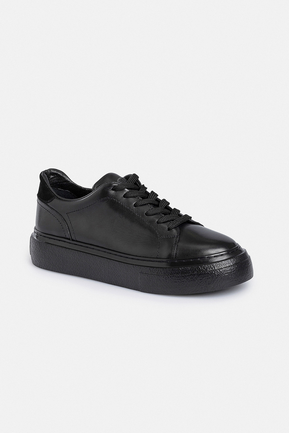 %100 Deri Termo Taban Siyah Erkek Sneaker Ayakkabı