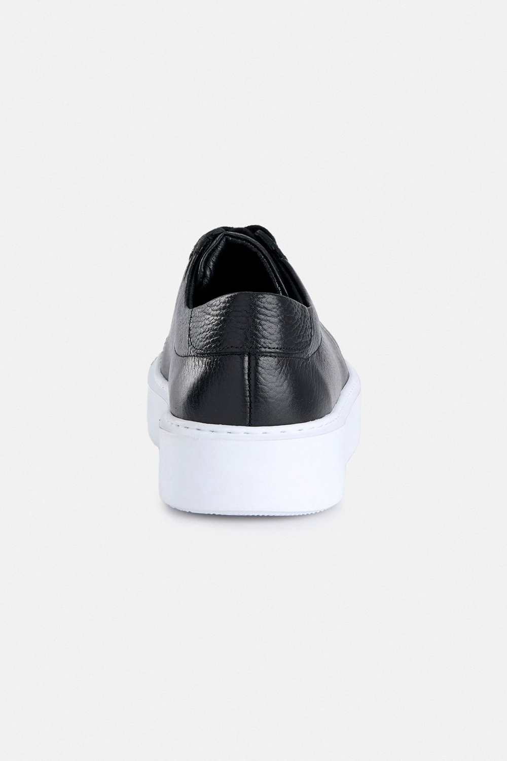%100 Deri Siyah Bağcıklı Sneaker