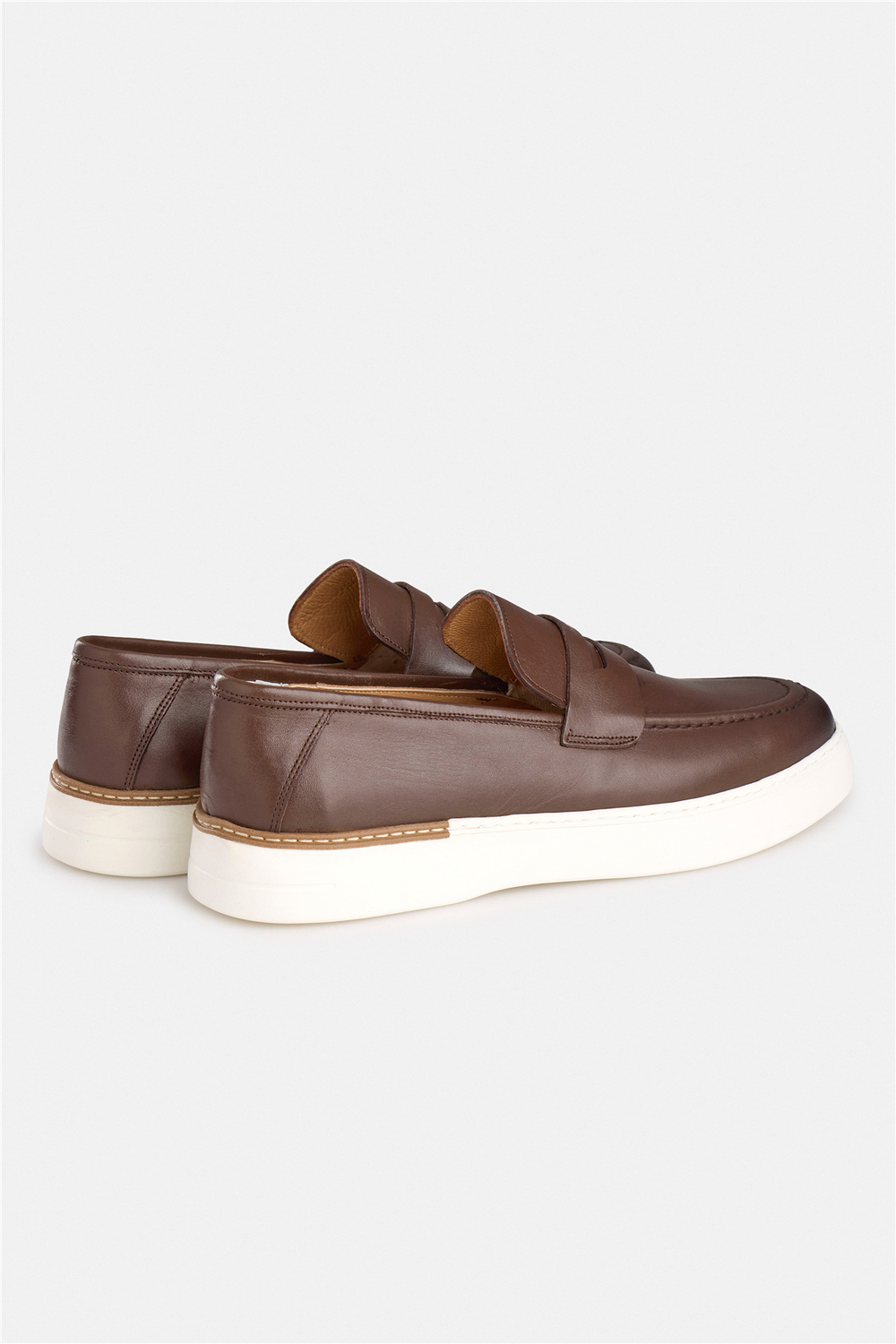 %100 Dana Derisi Kahverengi Loafer Ayakkabı