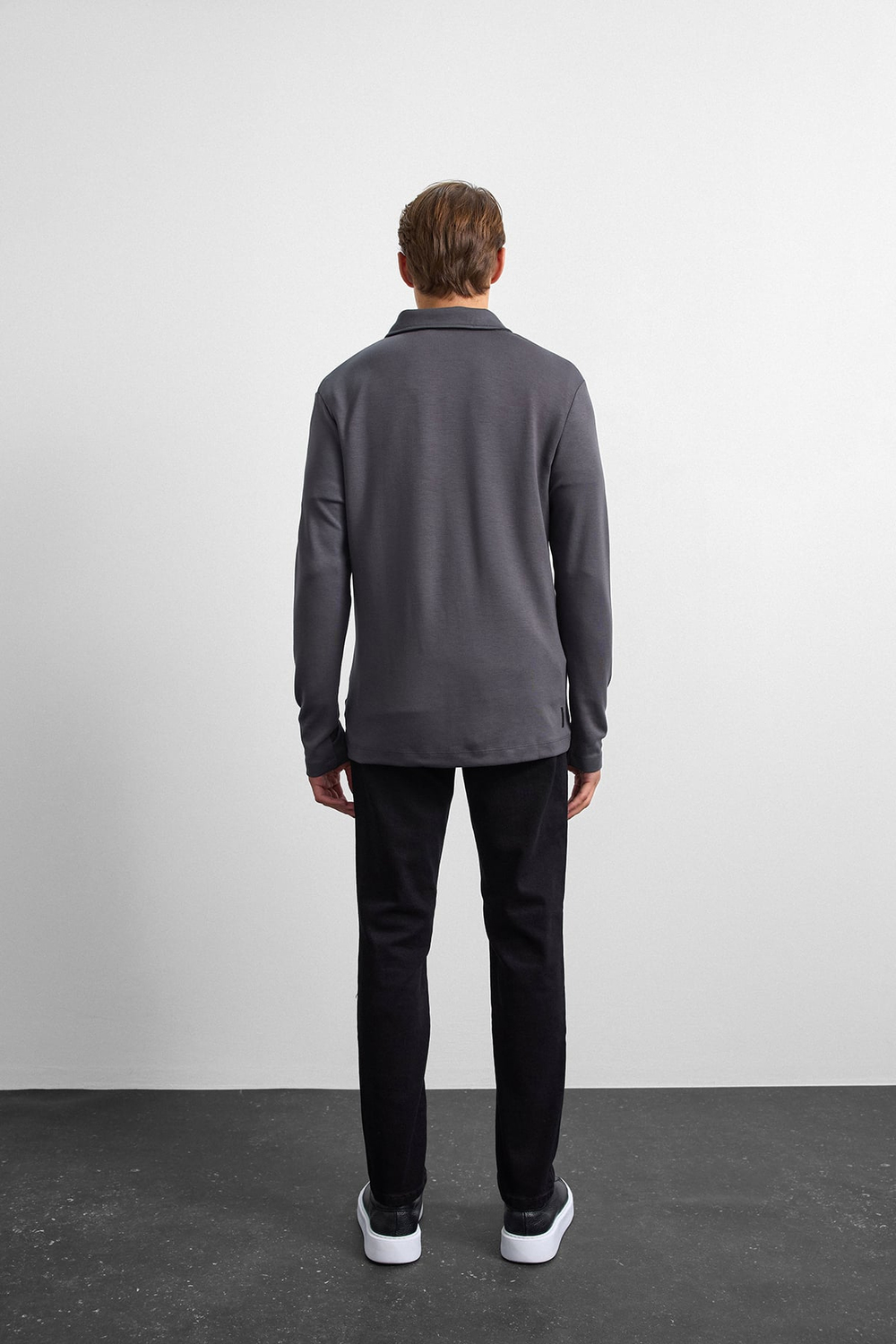 Antrasit Regular Fit Yarım Fermuarlı Sweatshirt