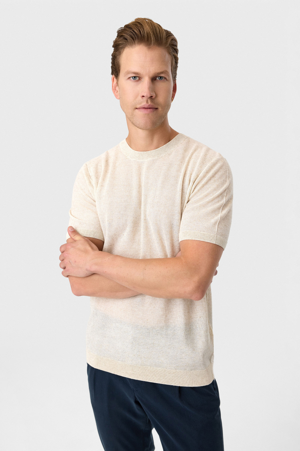 Bej Regular Fit Örme Triko