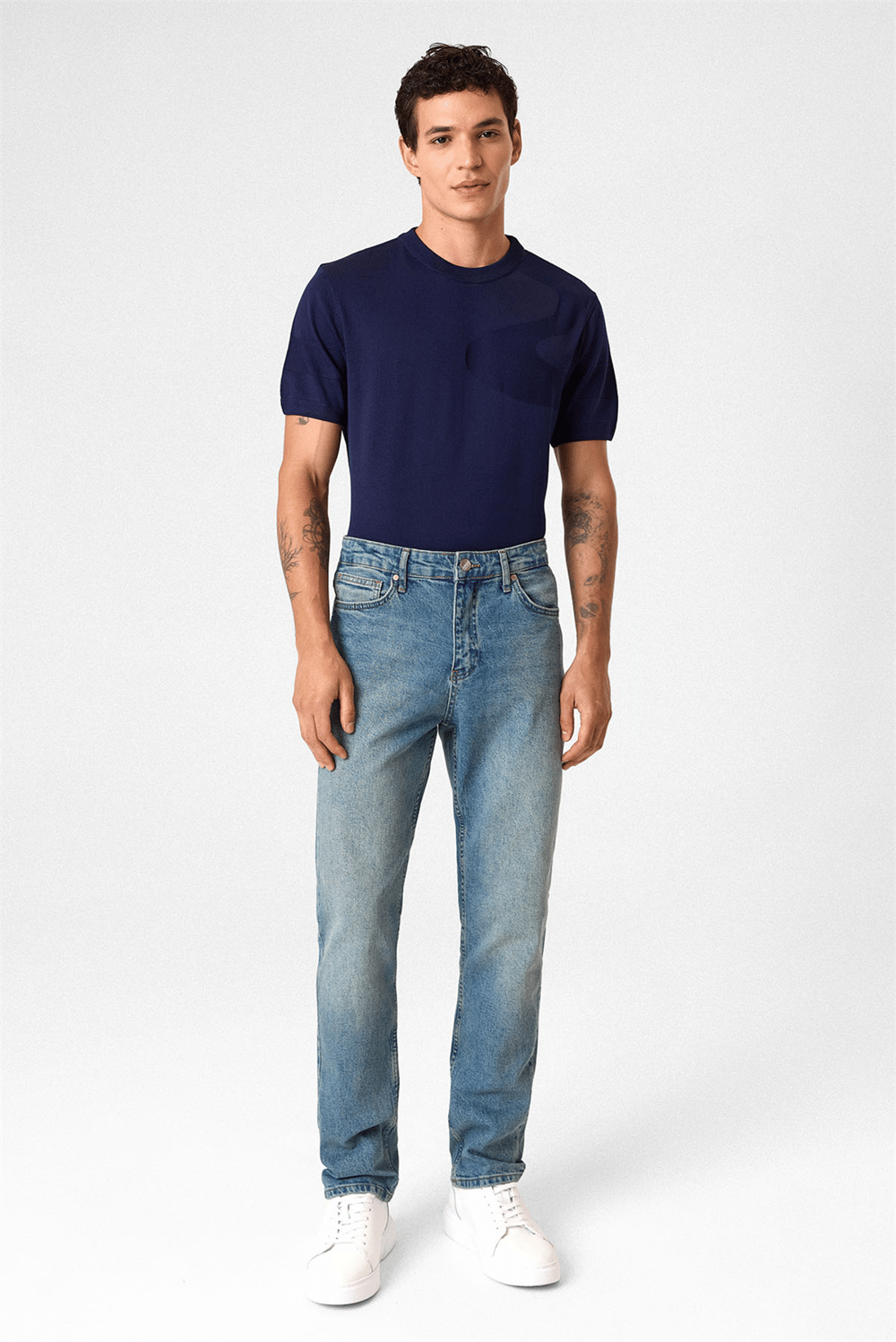 Açık Lacivert Denim Pantolon