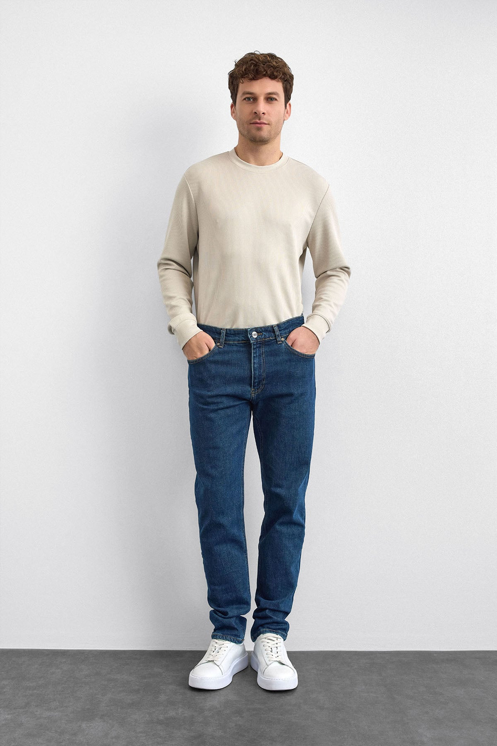 Koyu Lacivert Denim Pantolon