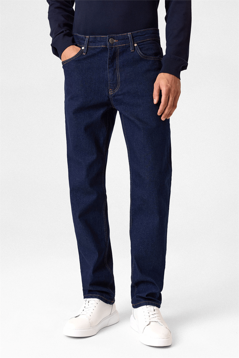 Koyu Lacivert Denim Pantolon