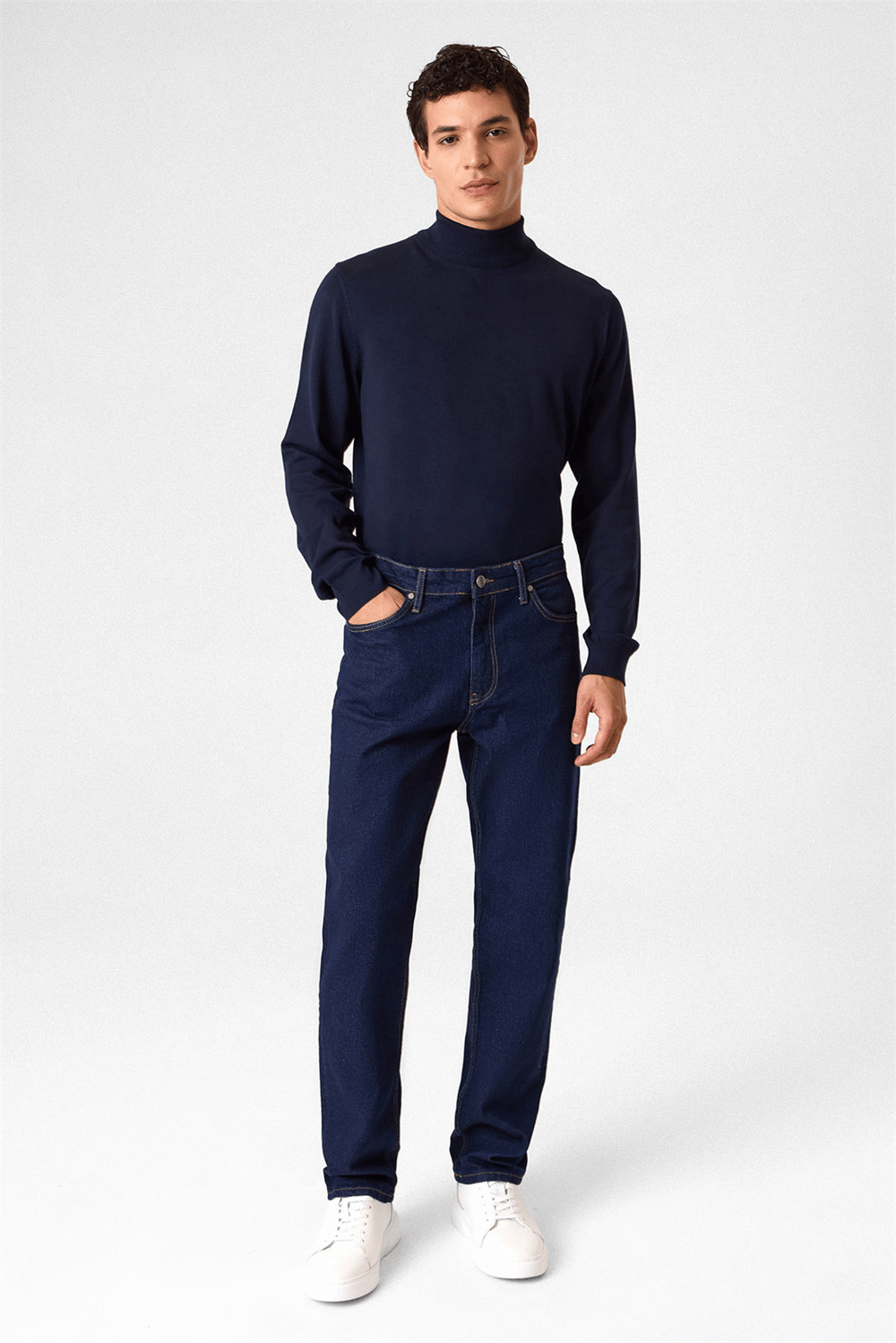 Koyu Lacivert Denim Pantolon