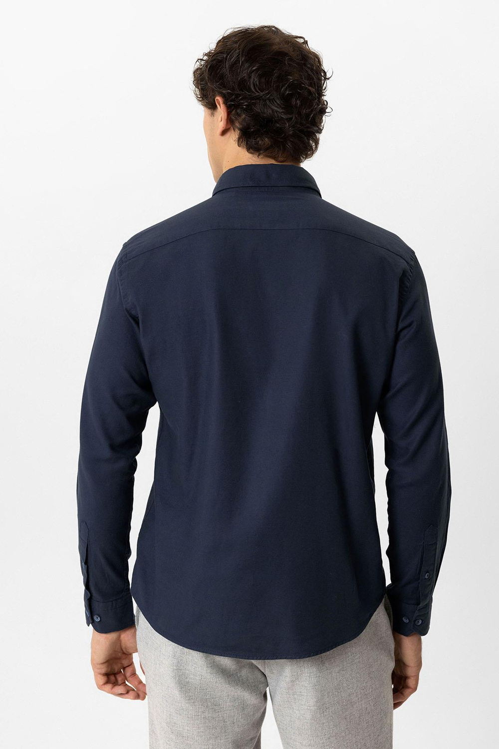 Lacivert Slim Fit %100 Pamuk Gömlek
