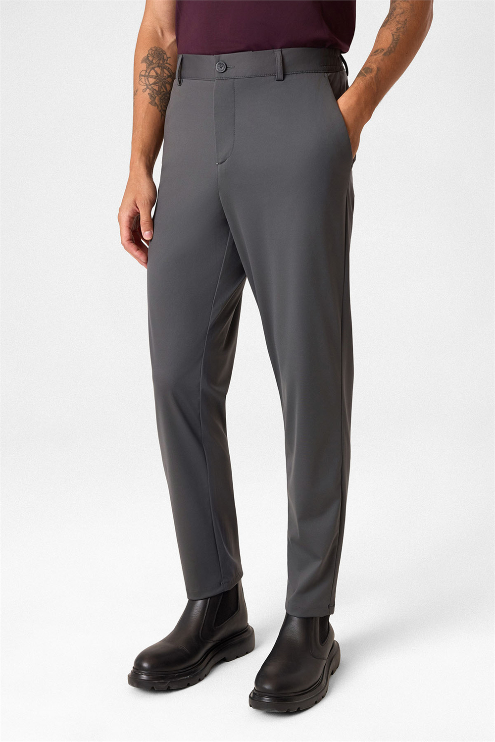 Gri Comfort Fit Jogger Pantolon