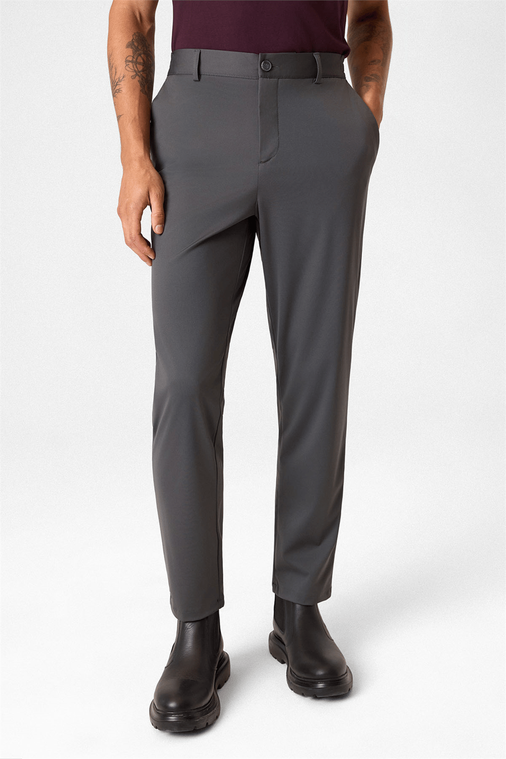 Gri Comfort Fit Jogger Pantolon