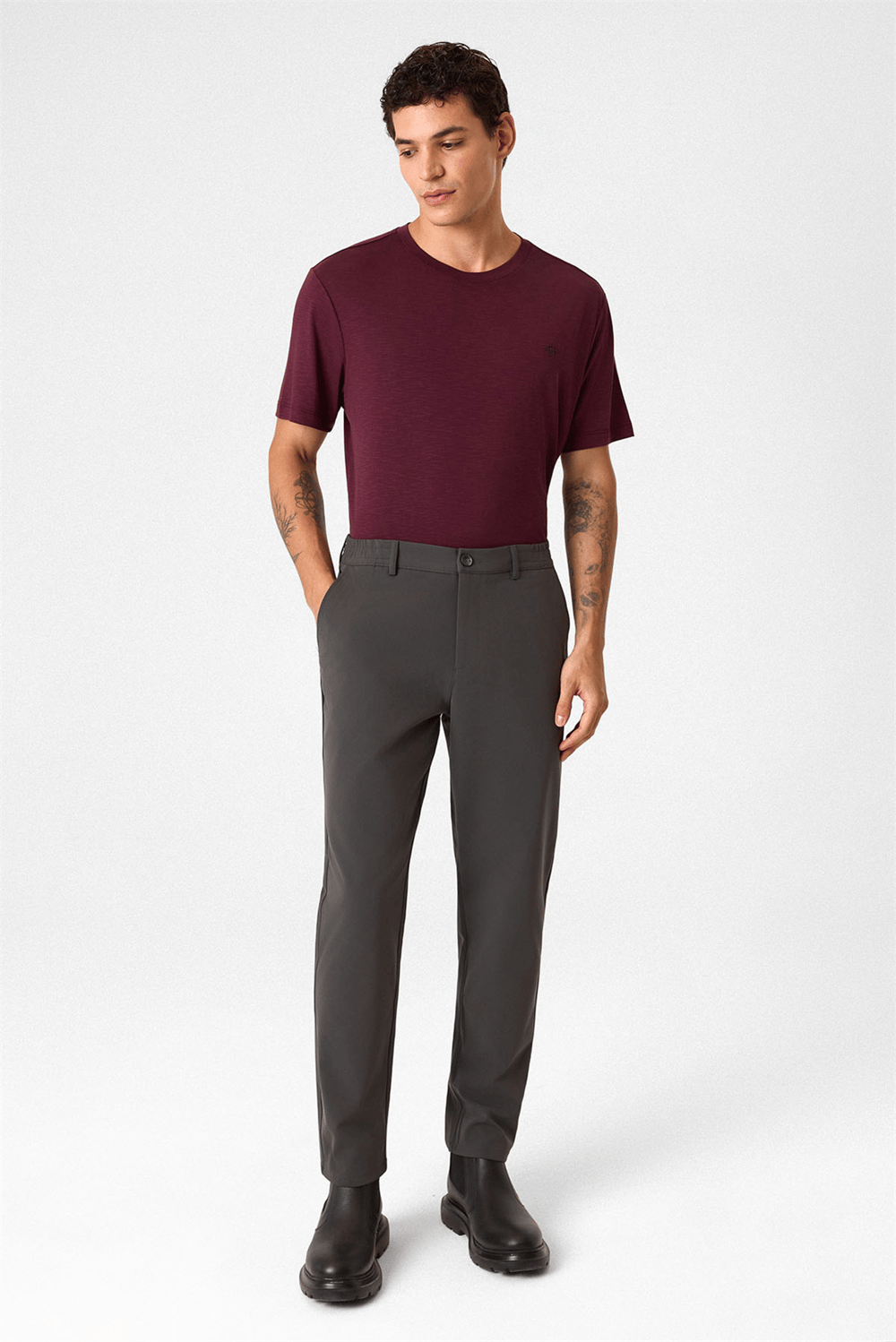 Gri Comfort Slim Jogger Pantolon