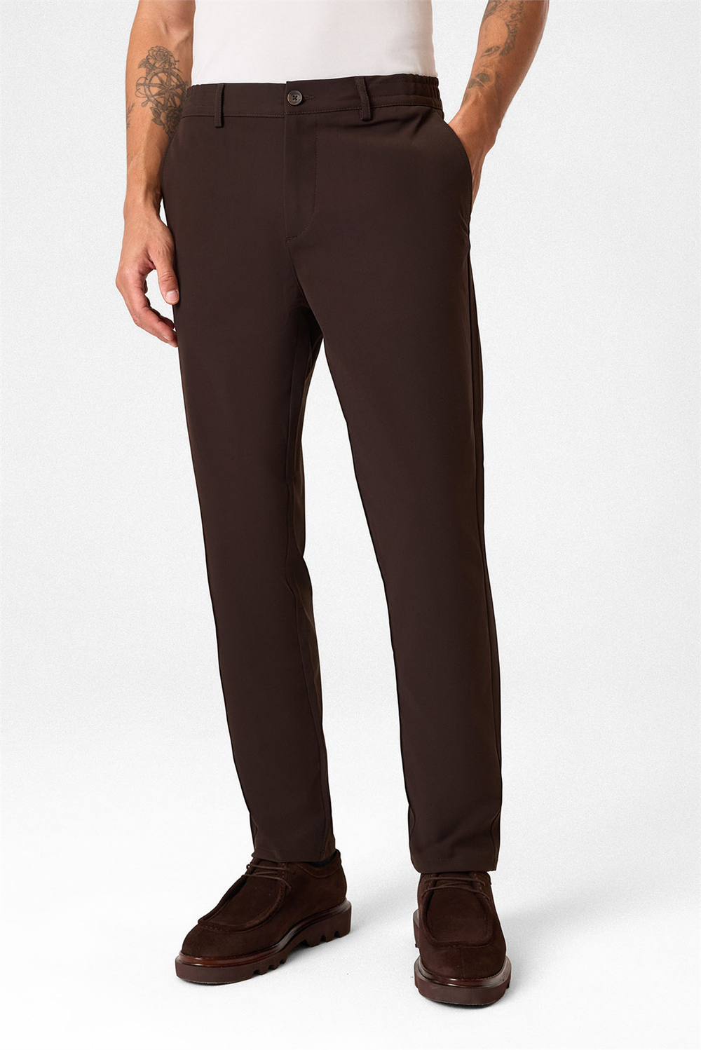 Kahve Comfort Fit Jogger Pantolon