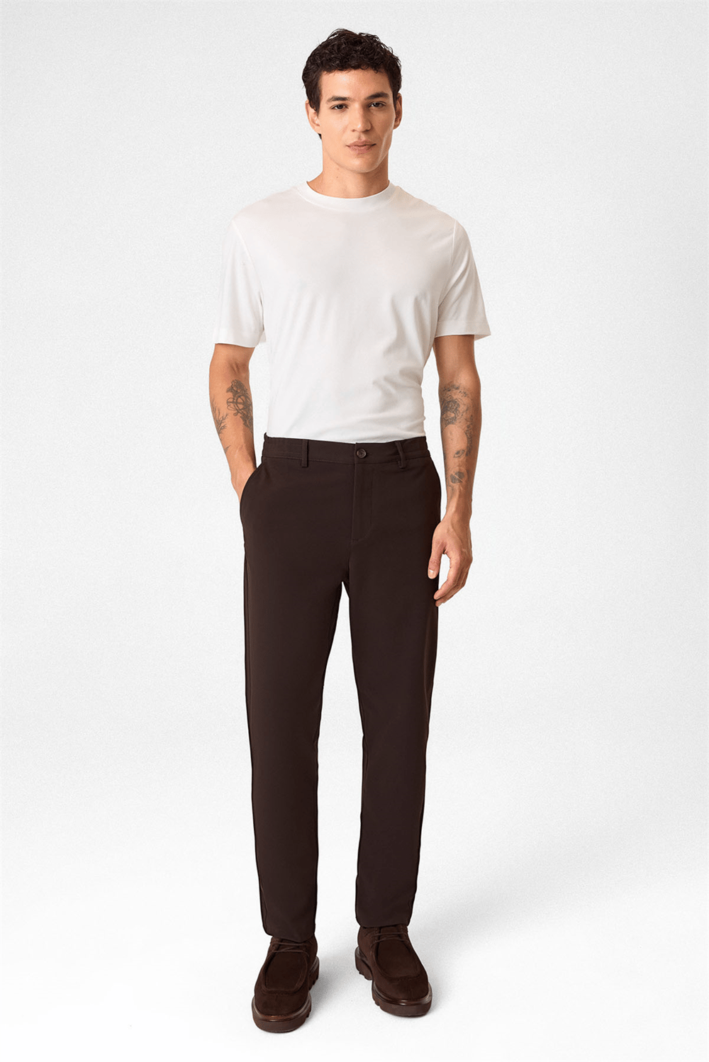Kahve Comfort Fit Jogger Pantolon
