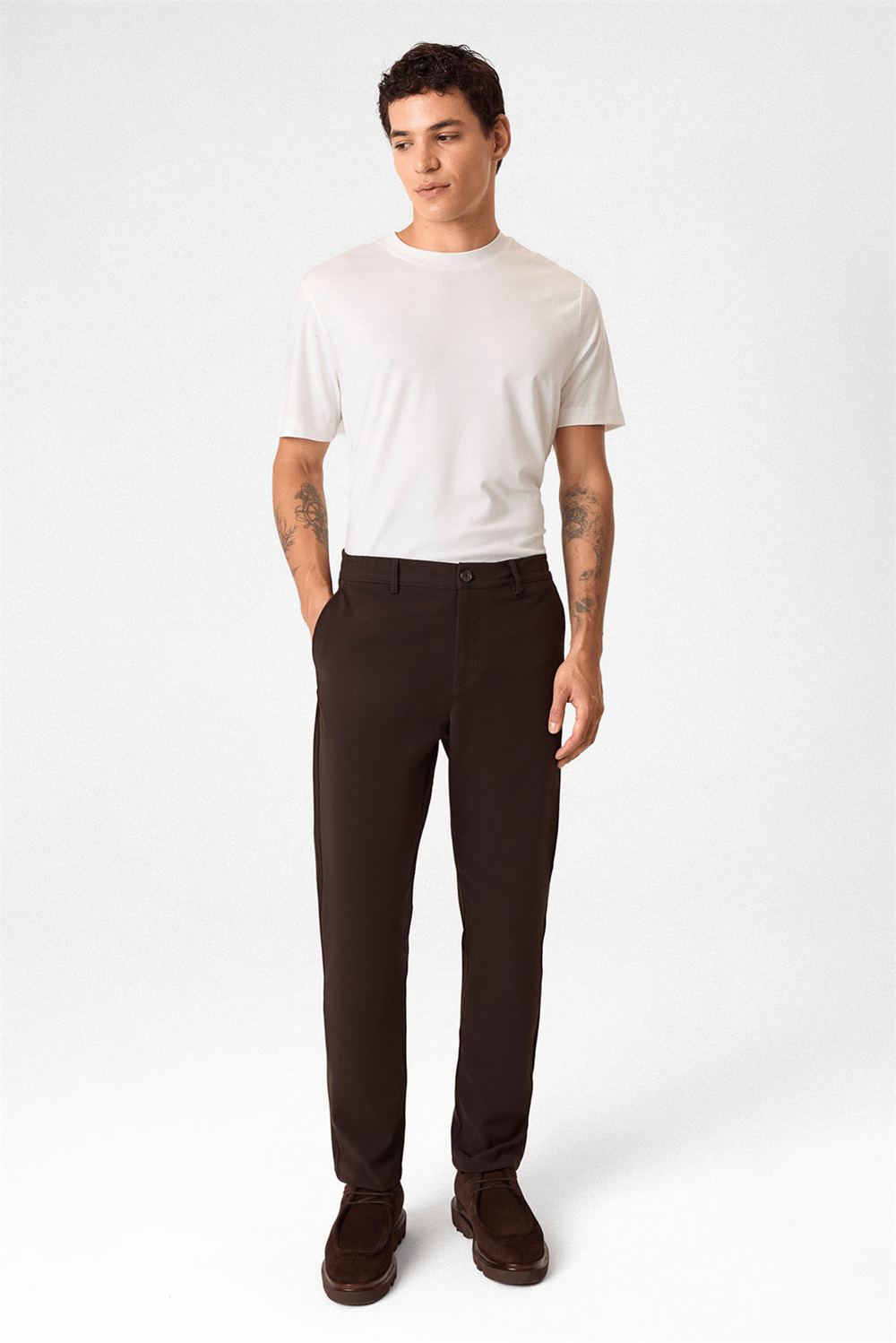Kahve Comfort Fit Jogger Pantolon
