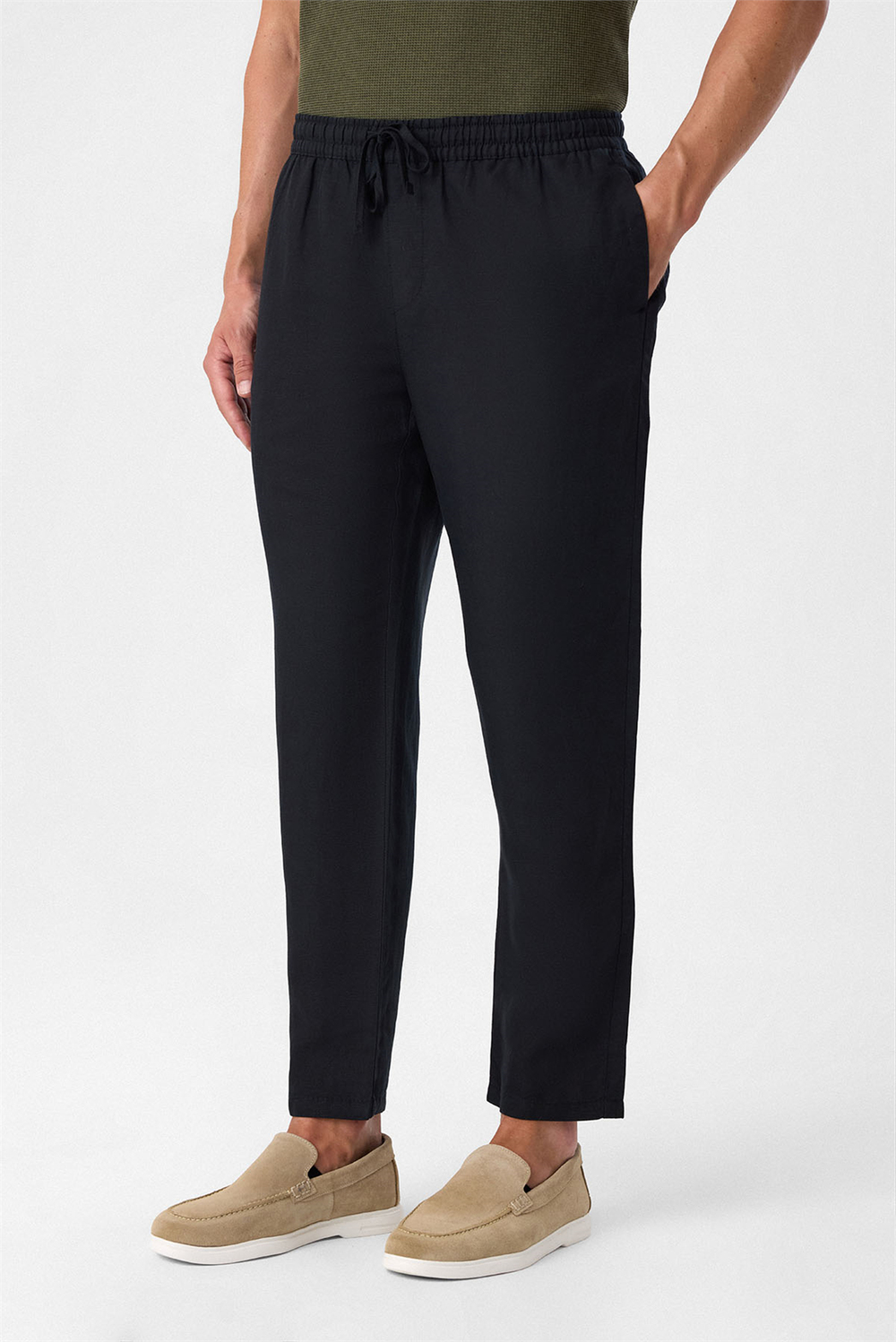 Beli Lastikli Rahat Kalıp Siyah Jogger Pantolon