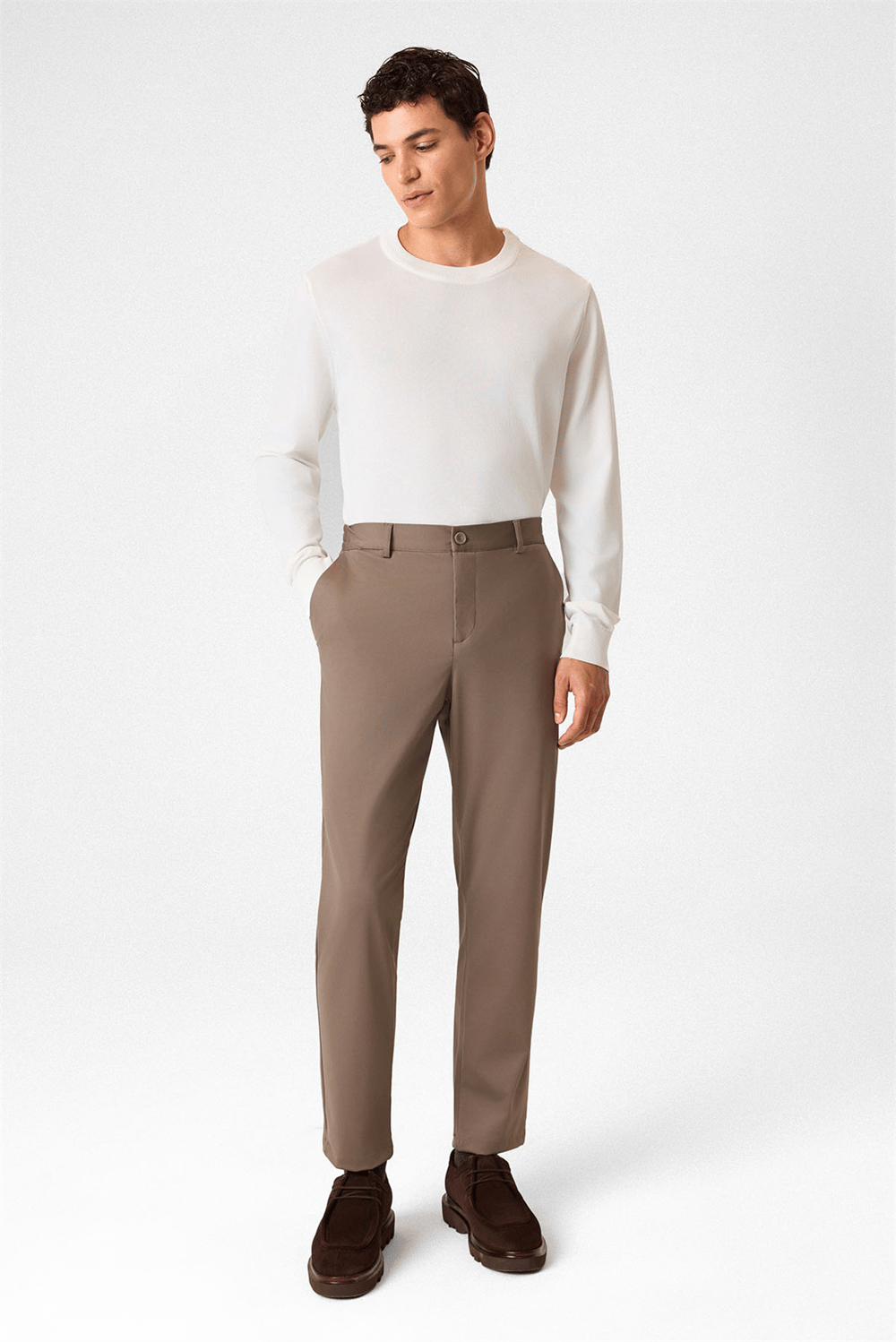 Kahve Comfort Fit Jogger Pantolon