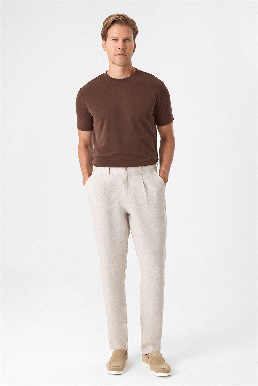 Natural Keten Pantolon