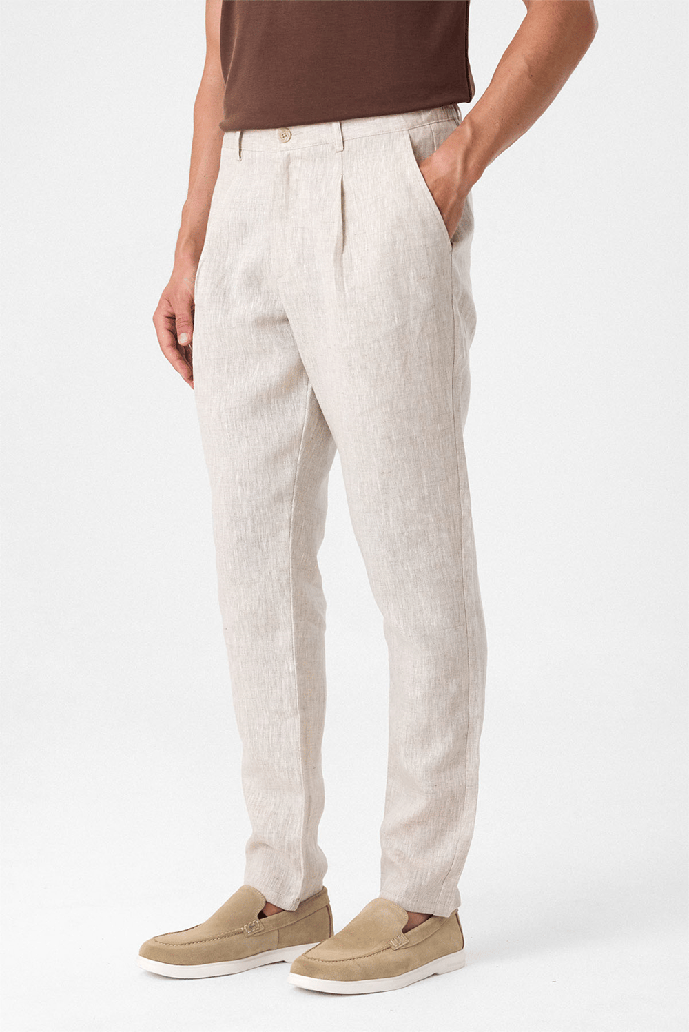 Natural Keten Pantolon